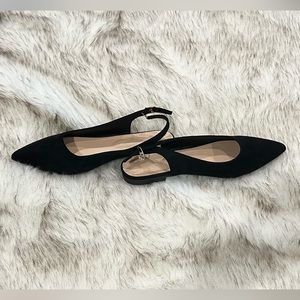 Black slingback flats